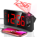GOLOZA Projection Alarm Clock, Digital Clock with 180° Rotatable Projector, 3-Level Brightness Dimmer, Clear LED Display, USB Charger, Progressive Volume, 9mins Snooze,12/24H, for Bedroom